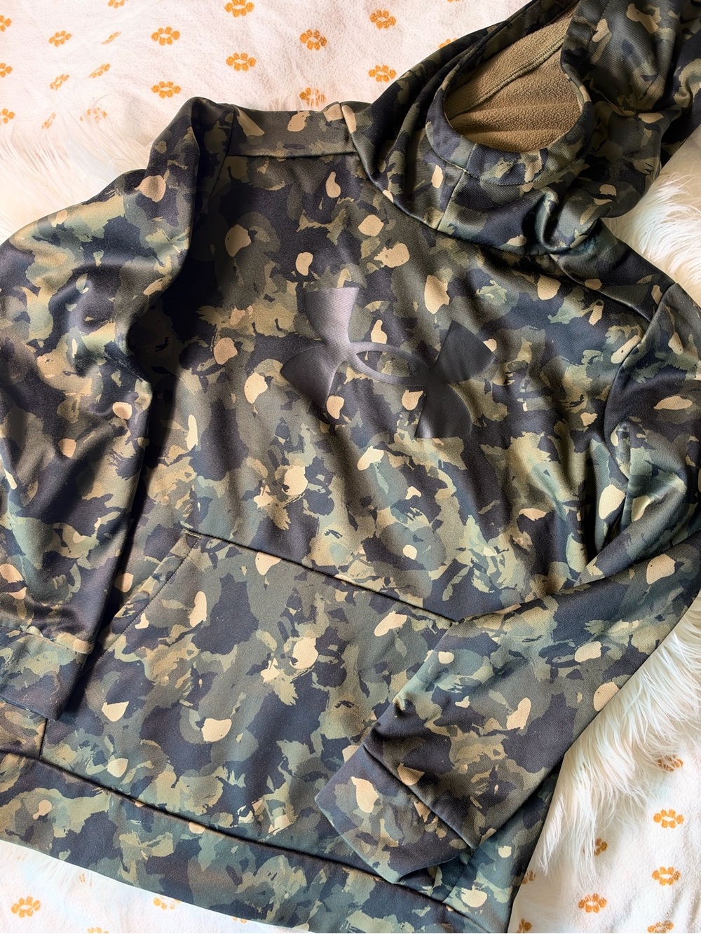 Under Armour Kids Camo Hoodie Jacket - Olive Green & Tan